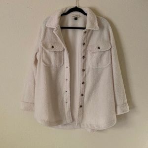 Women’s Sherpa shacket- white cream